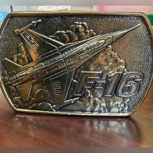 F-16 Fighter Jet Belt Buckle USAF vintage 1970’s
